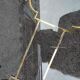Old coffee table side metal gilded top glass style Louis XVl