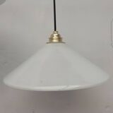 Pair of opaline pendant lights