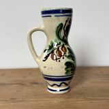 Small Korond style ceramic pitcher with floral motifs