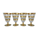Set de 4 verres à pied rayés dorés