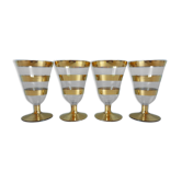 4 golden striped walking glasses