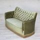 1960s, Danish 2-seater sofa, light green furniture velour, ash wood.