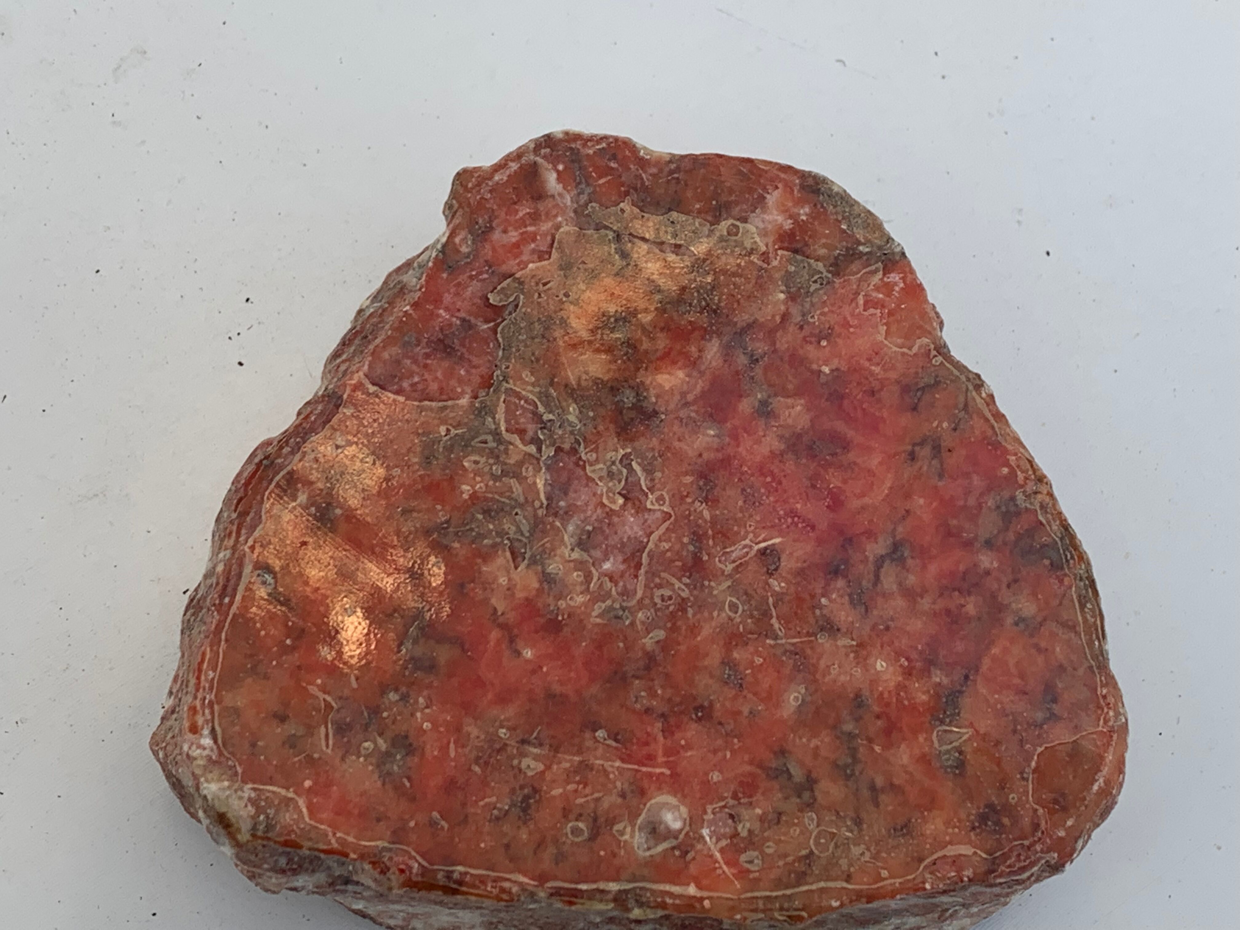 Ashtray in marble stone of vintage cherry color