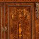 Antique walnut burl cabinet with inlays, United Kingdom, 19th century.