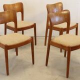 Set de 4 chaises Koefoed 'Skoven' teck vintage