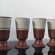 Vintage ceramic set – Jug & 4 footed glasses 70s - Korea