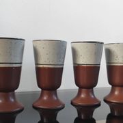 Vintage ceramic set – Jug & 4 footed glasses 70s - Korea