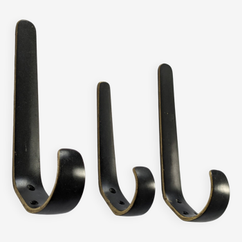 Set of coat hooks, brass hooks, design attributed to Carl Auböck, 1950s, Modernist, Vintage