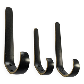 Set of coat hooks, brass hooks, design attributed to Carl Auböck, 1950s, Modernist, Vintage