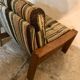 Armchair and vintage ottoman 1960-80 Sweden brutalism