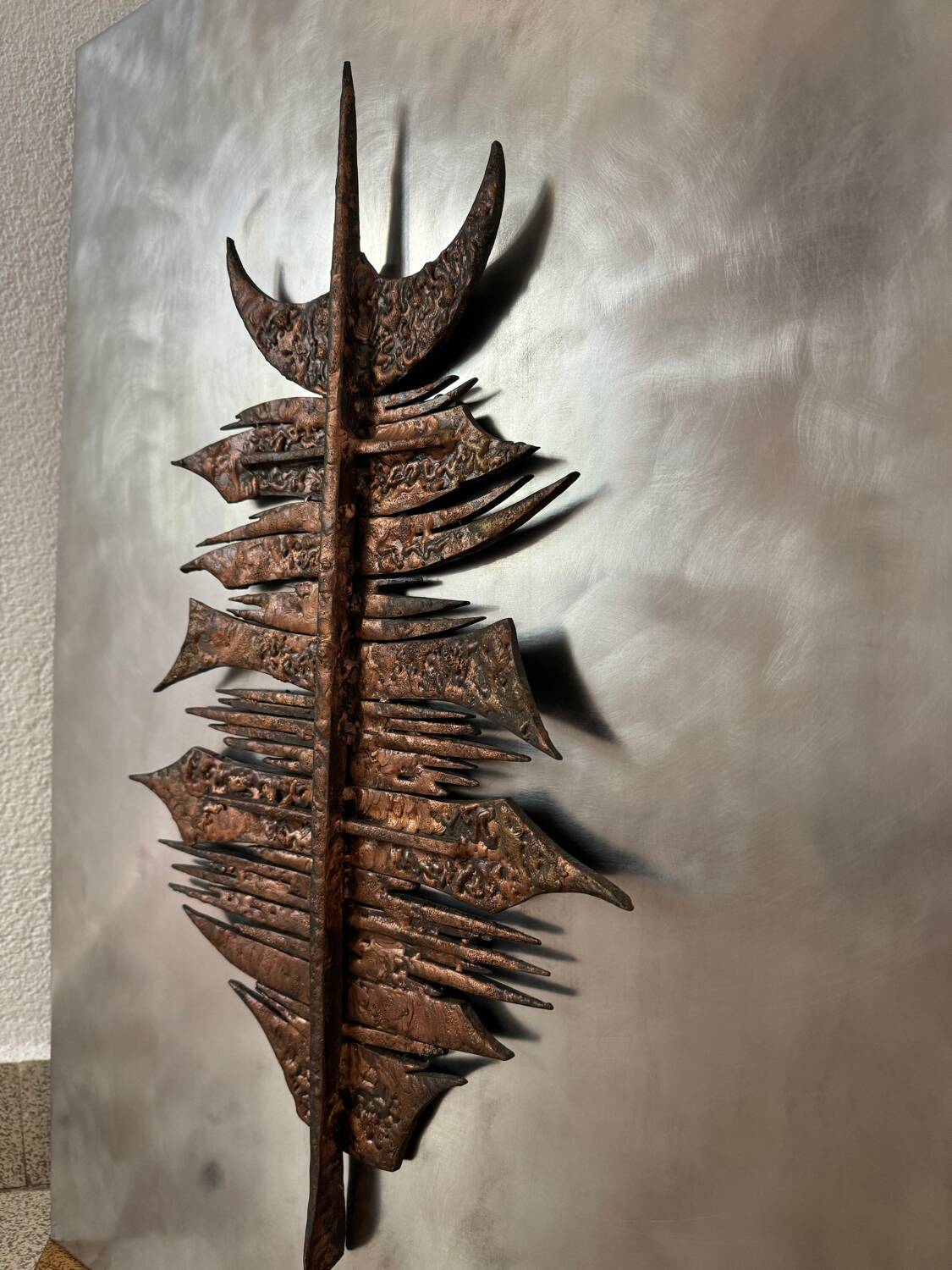 Brutalist bronze sculpture painting from the 70s