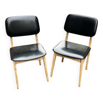 Paire de chaises scnadinaves vintage années 60
