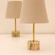 Mid-century modern Italian onyx and brass table lamps, set of 2