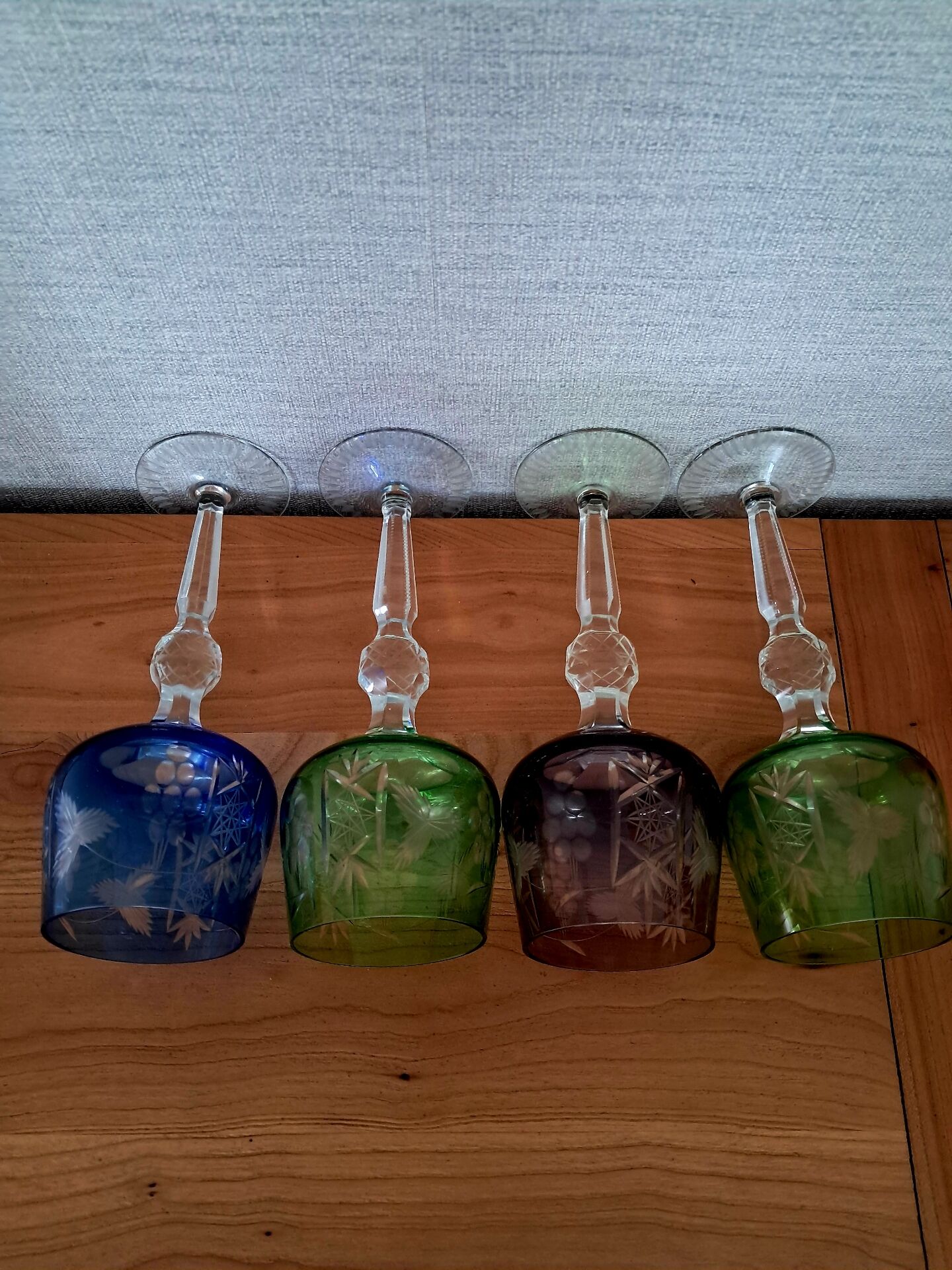 4 Nachtmann crystal Romer glasses from the 1970s/80s.