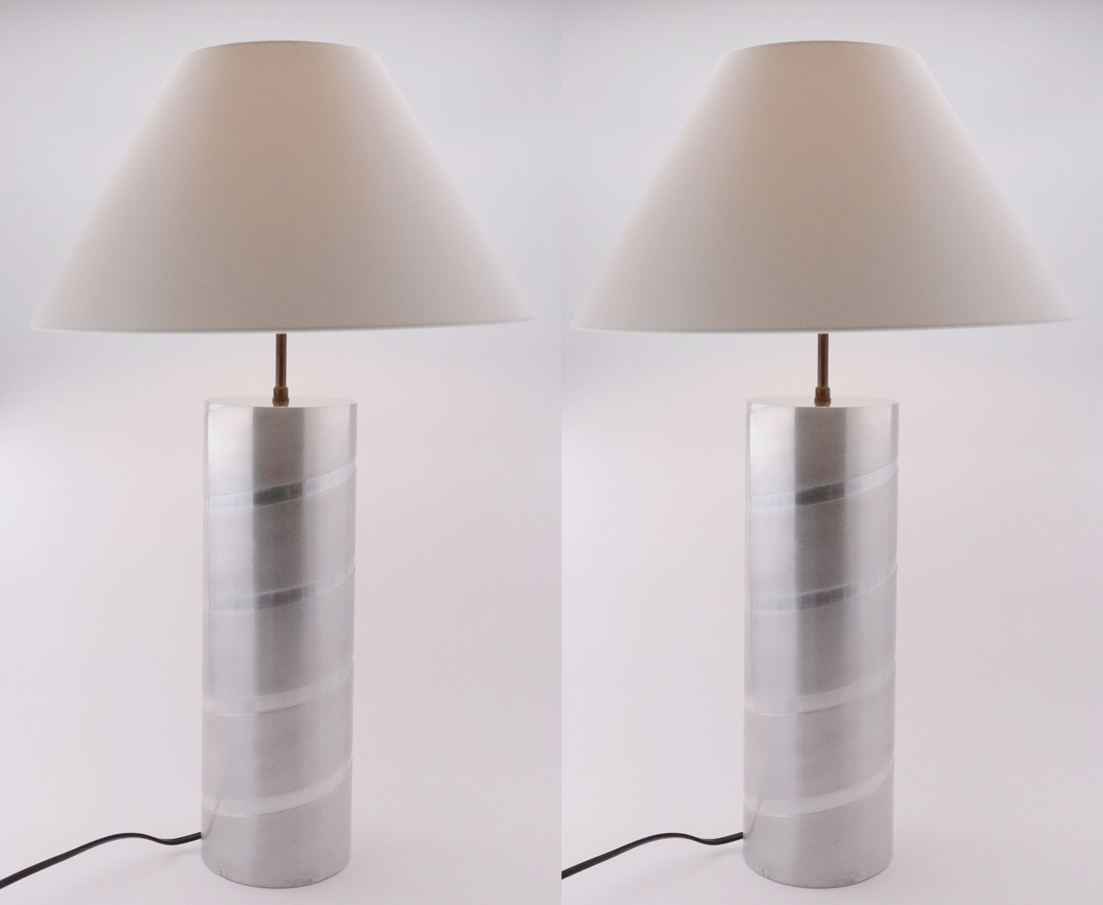 Tube lamps in aluminum 1970