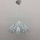 Mid-century minimalist folded glass hanging lamp, 1980’s