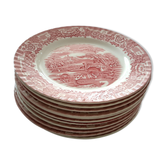 Service de 12 assiettes plates Barrats made in England
