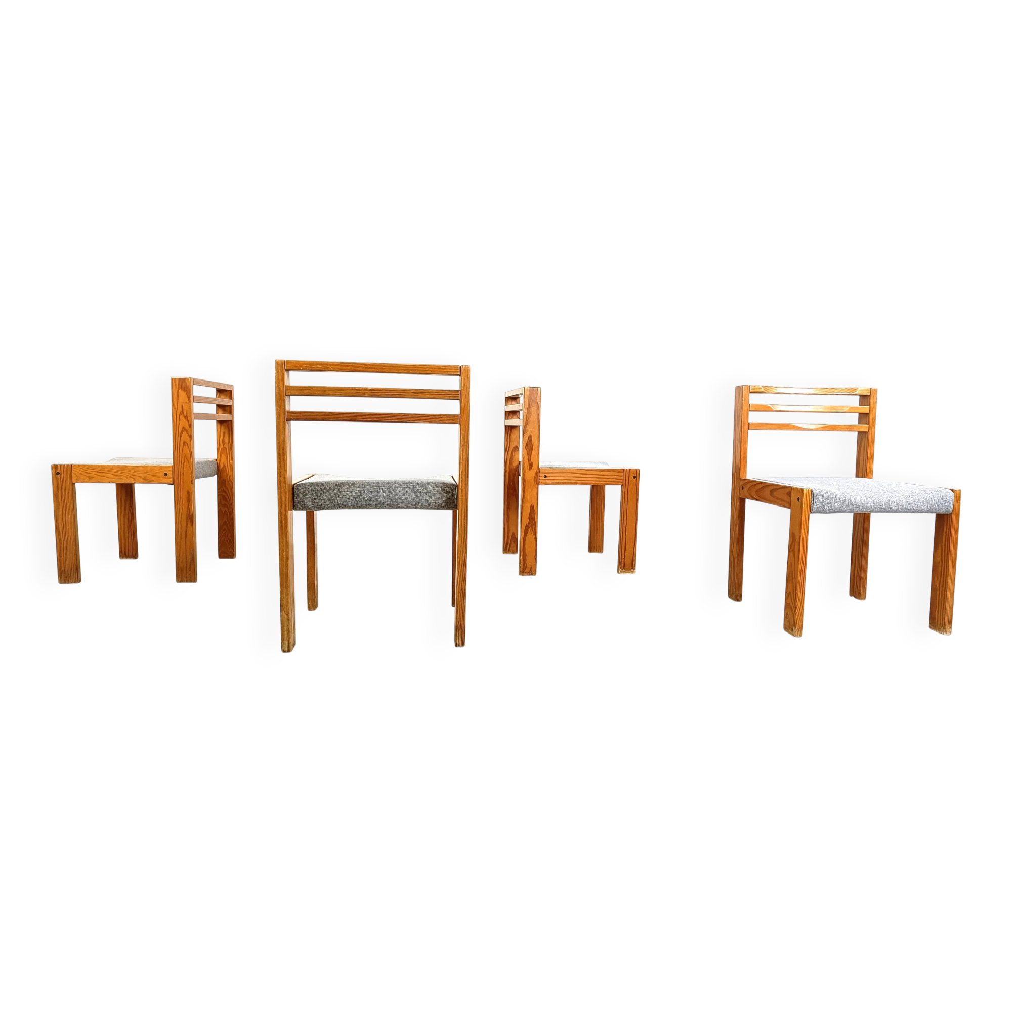 Set of 4 pine wood SG 1200 dining chairs by Cees Braakman, 1970s