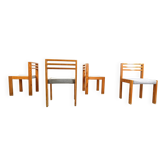 Ensemble de 4 chaises de salle à manger en bois de pin SG 1200 par Cees Braakman, années 1970.