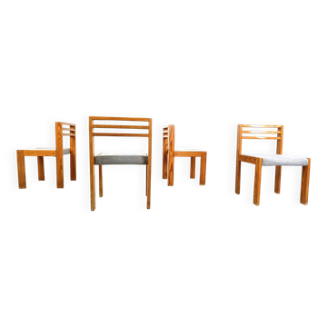 Set of 4 pine wood SG 1200 dining chairs by Cees Braakman, 1970s