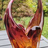 Empty pocket/Cutting/Centerpiece Murano, in blown Art glass. Floral shape/tulip