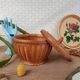 Round box with bamboo lid - vintage