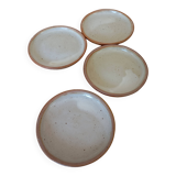 4 grey stoneware tapas plates