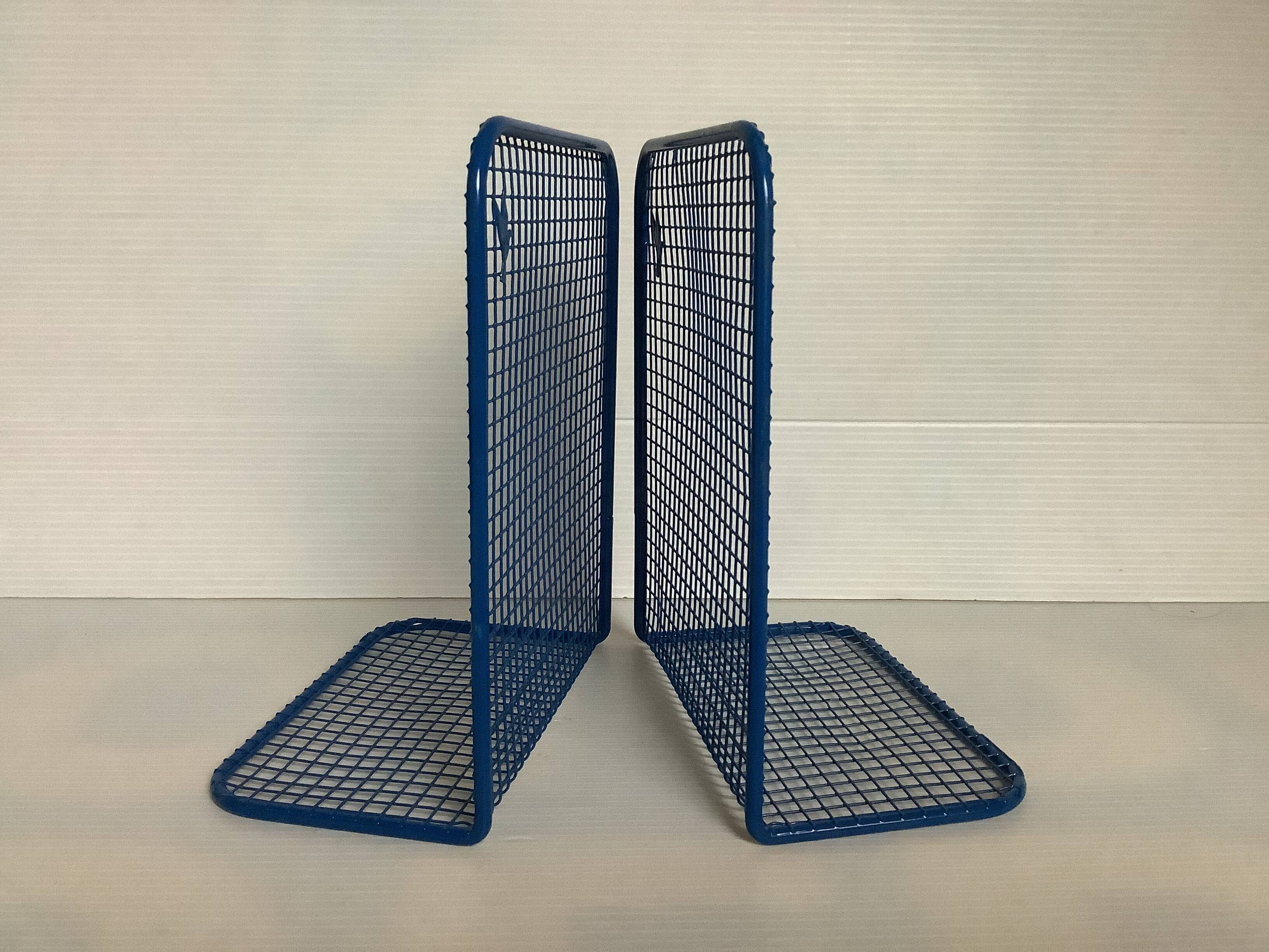 Pair of blue mesh bookends
