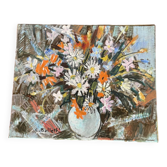 Tableau huile sur toile Bouquet de Printemps par César Bolletti