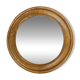Round mirror with oak frame, vintage