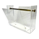 Vintage David Lange magazine rack for Roche Bobois - Plexiglas and brass