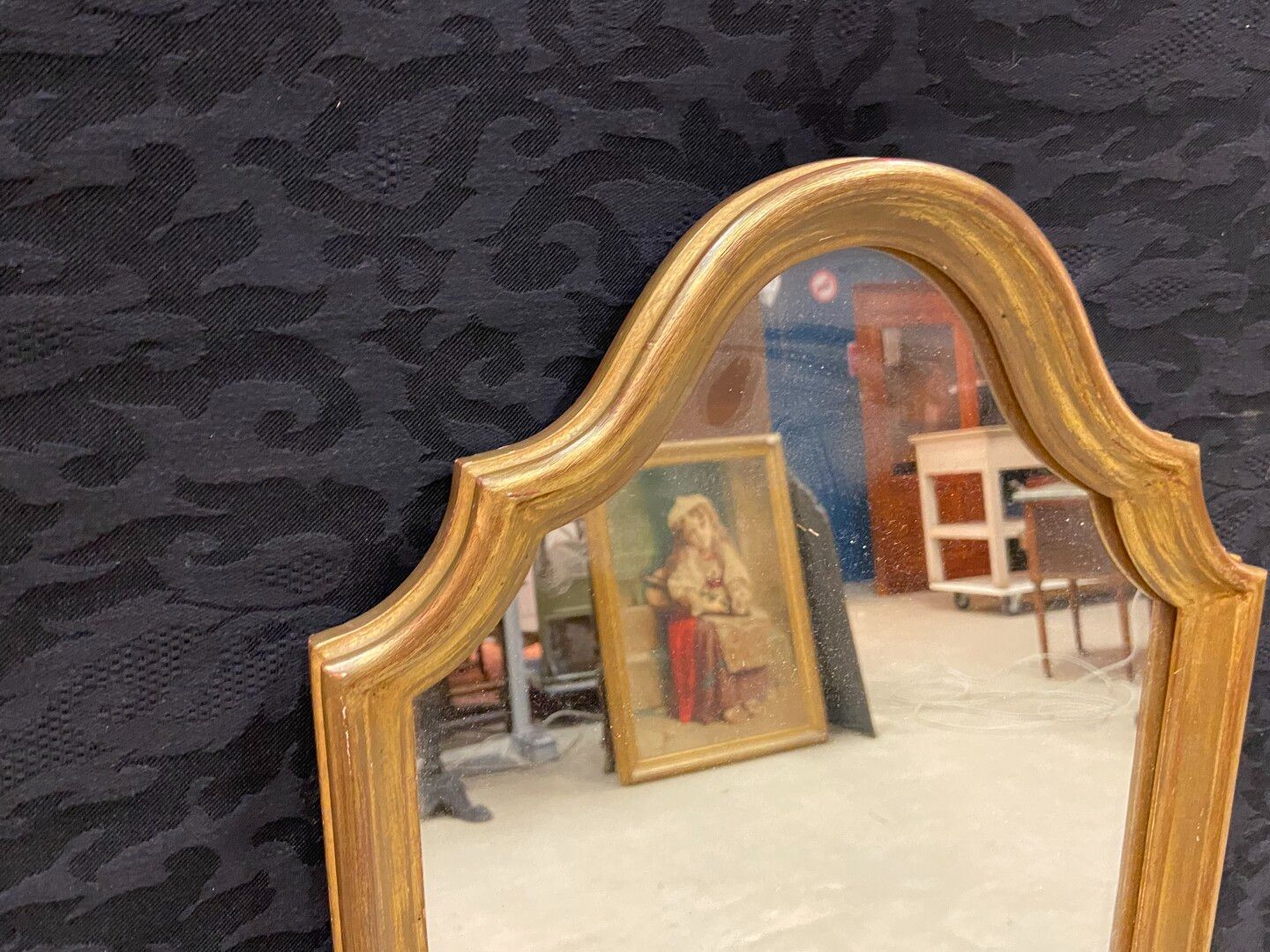 Long mirror gilded wood