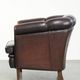 Dark sheepskin club armchair with unique design in English style