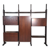 Libreria modulare terra altezza regolabile vintage anni 70, dadi en ottone
