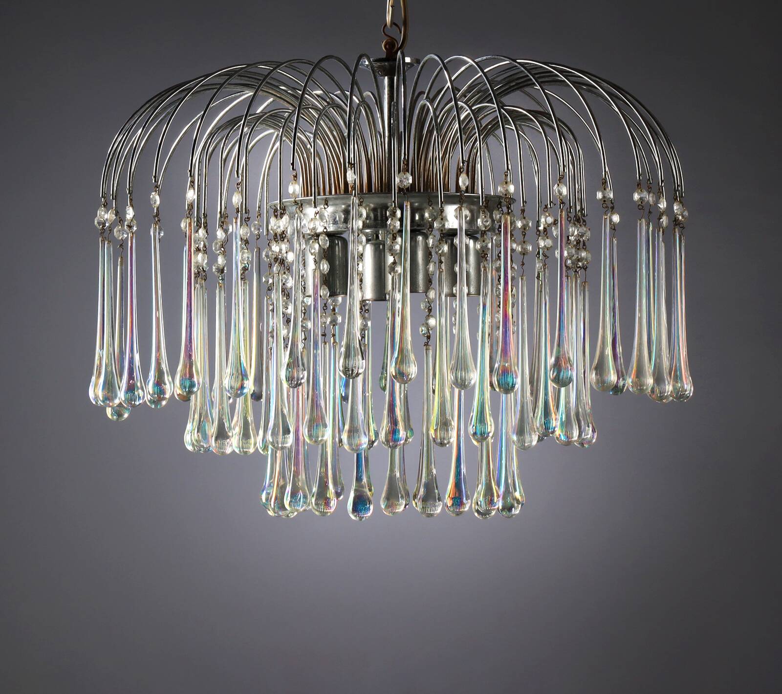 Murano glass waterfall chandelier from the 60s