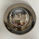 Vintage stainless steel and ceramic bell butter dish