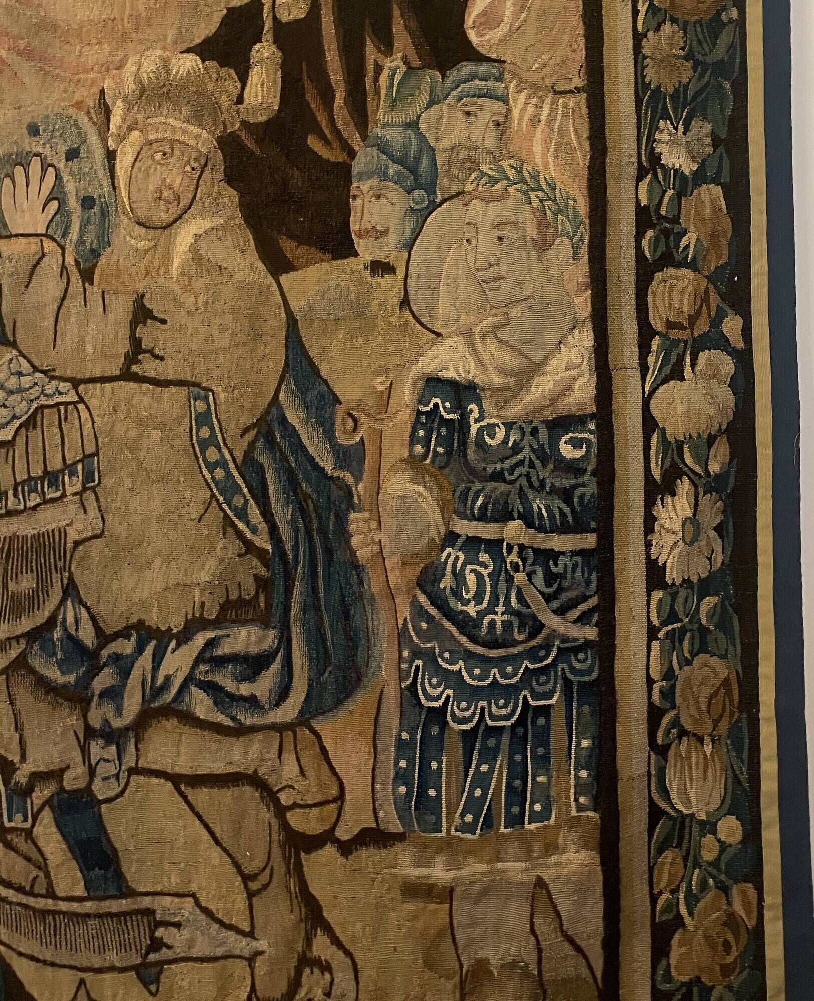 Flemish tapestry - 17th century depicting the meeting of David and the king.