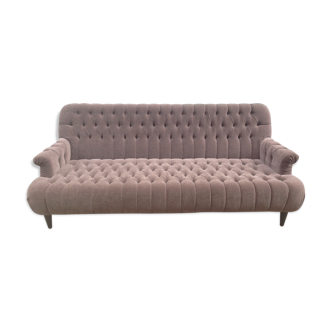 Padded velvet sofa