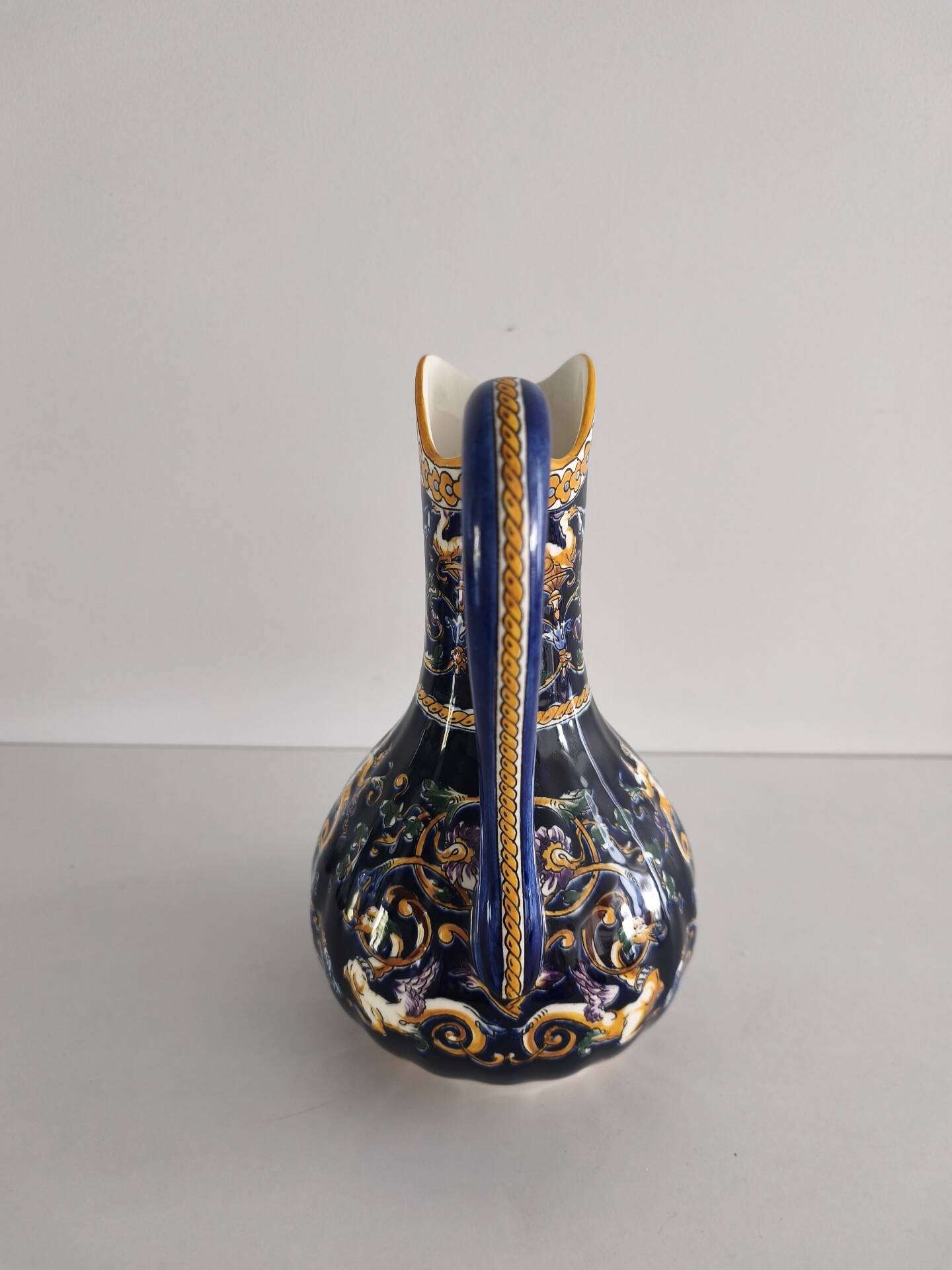 Ewer / Decorative jug Gien earthenware - Renaissance