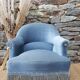 Fauteuil crapaud bleu