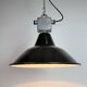 Industrial Black Enamel Pendant Lamp from Elektrosvit, 1960s