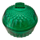 Vintage art deco glass sugar bowl, emerald green color from the 60s