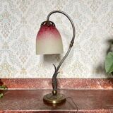 Lampe tulipe - Verrerie Schneider - verre marmoréen et laiton - années 20/30