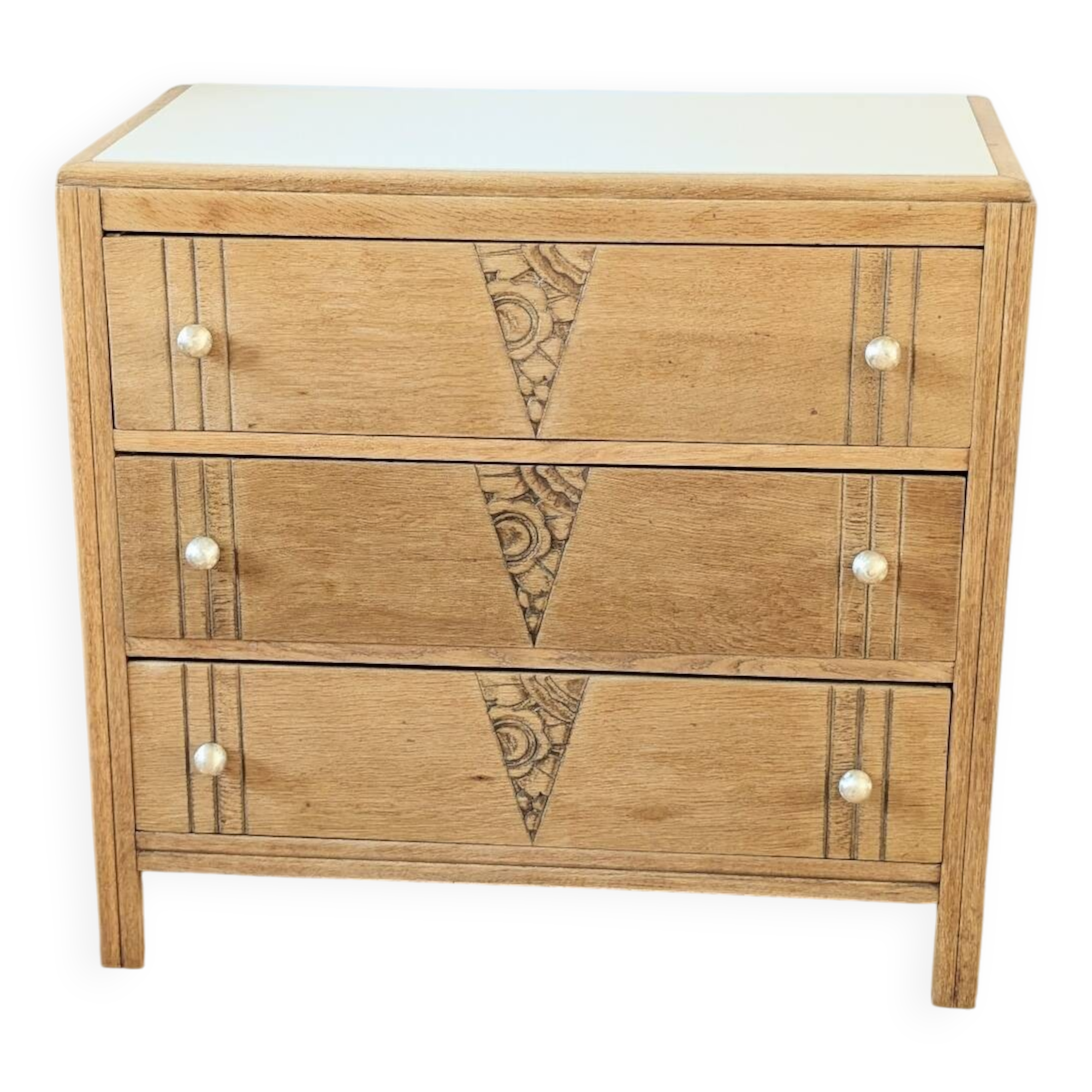 Renovated Art Deco oak chest of drawers