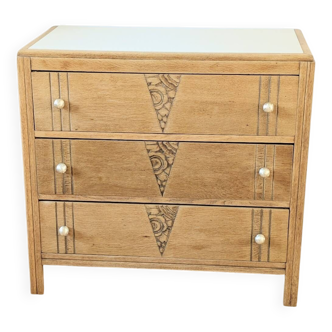 Renovated Art Deco oak chest of drawers