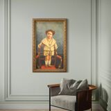 Peinture italienne portrait d'enfant signée et datée