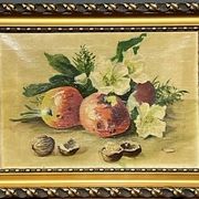 Nature morte aux fruits et fleurs.