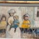 Original Swedish Oil on Canvas – “Familj” by Pia Hesselmark‑Campbell