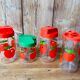 Henkel vintage apple glass jar set
