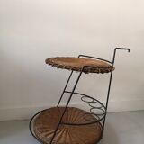 Desserte wicker bar to Italian 1960